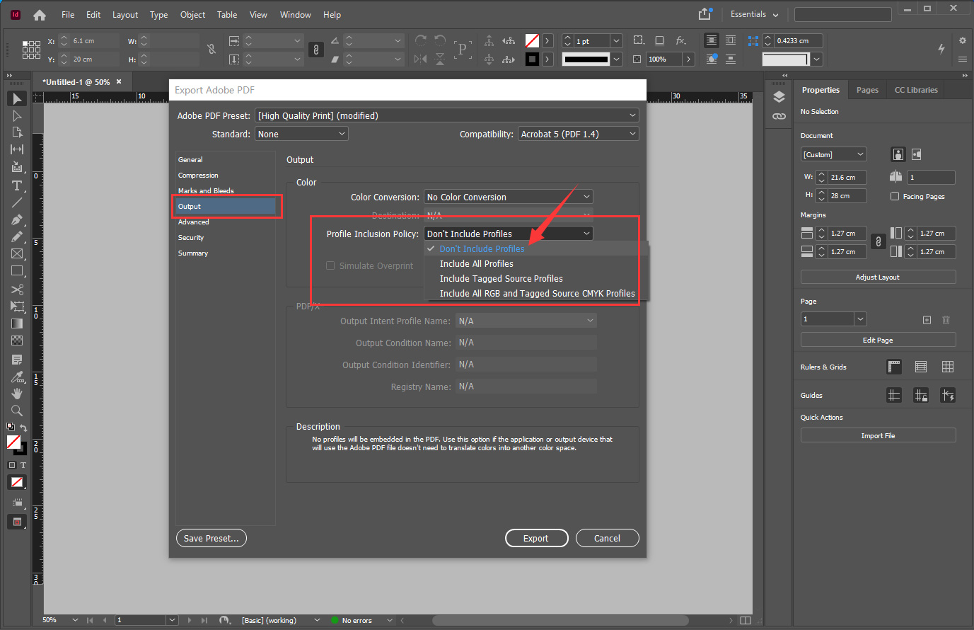 How to Export PDFs from Adobe InDesign Step 5