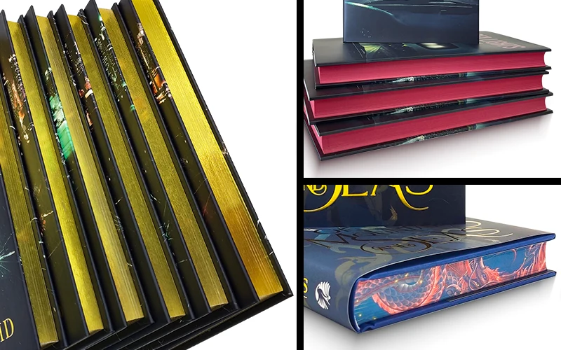 Gilded edges and painted edges book effect